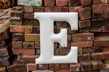 Load image into Gallery viewer, White Letter E Porcelain Vintage Wall Hanging Decor Initials Name Letter - Eagle&#39;s Eye Finds
