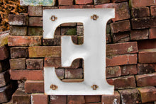 Load image into Gallery viewer, White Letter E Porcelain Vintage Wall Hanging Decor Initials Name Letter - Eagle&#39;s Eye Finds
