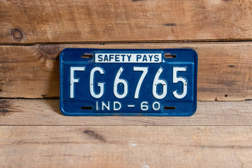 Indiana 1960 Safety Pays License Plate Vintage Wall Hanging Decor - Eagle's Eye Finds