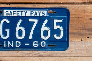 Indiana 1960 Safety Pays License Plate Vintage Wall Hanging Decor - Eagle's Eye Finds
