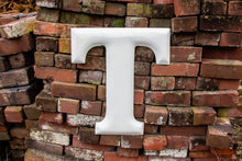 Load image into Gallery viewer, White Letter T Porcelain Vintage Wall Hanging Decor Initials Name Letter - Eagle&#39;s Eye Finds
