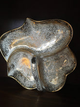 Load image into Gallery viewer, Yona 312 Speckled Gold Leaf Shaped Serving Dish with Handle Vintage - Eagle&#39;s Eye Finds
