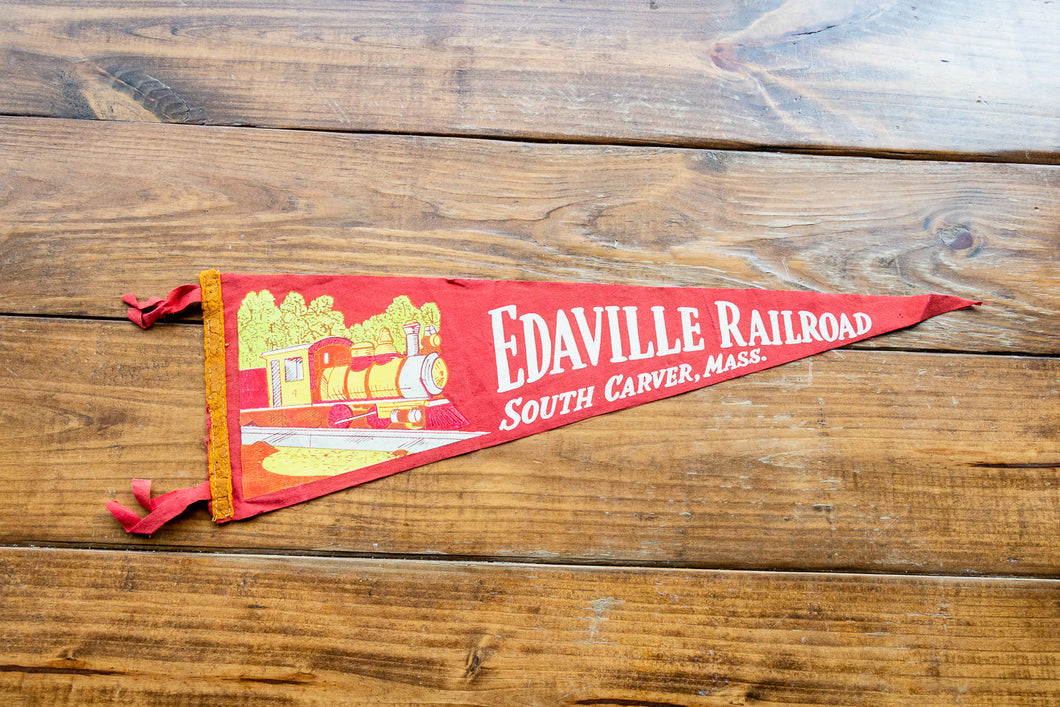 Edaville Railroad Massachusetts Felt Pennant Vintage Locomotive Decor - Eagle's Eye Finds