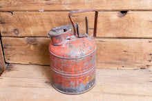 Load image into Gallery viewer, Justrite Mfg Gas Can with Safety Spout Vintage Gas and Oil Underwriter&#39;s Laboratories - Eagle&#39;s Eye Finds
