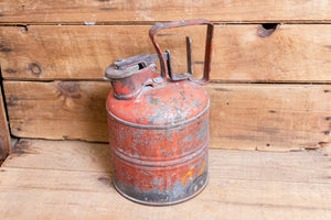 Justrite Mfg Gas Can with Safety Spout Vintage Gas and Oil Underwriter's Laboratories - Eagle's Eye Finds