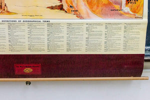 Geographical Terms Pull Down Map Vintage Wall Hanging Decor - Eagle's Eye Finds