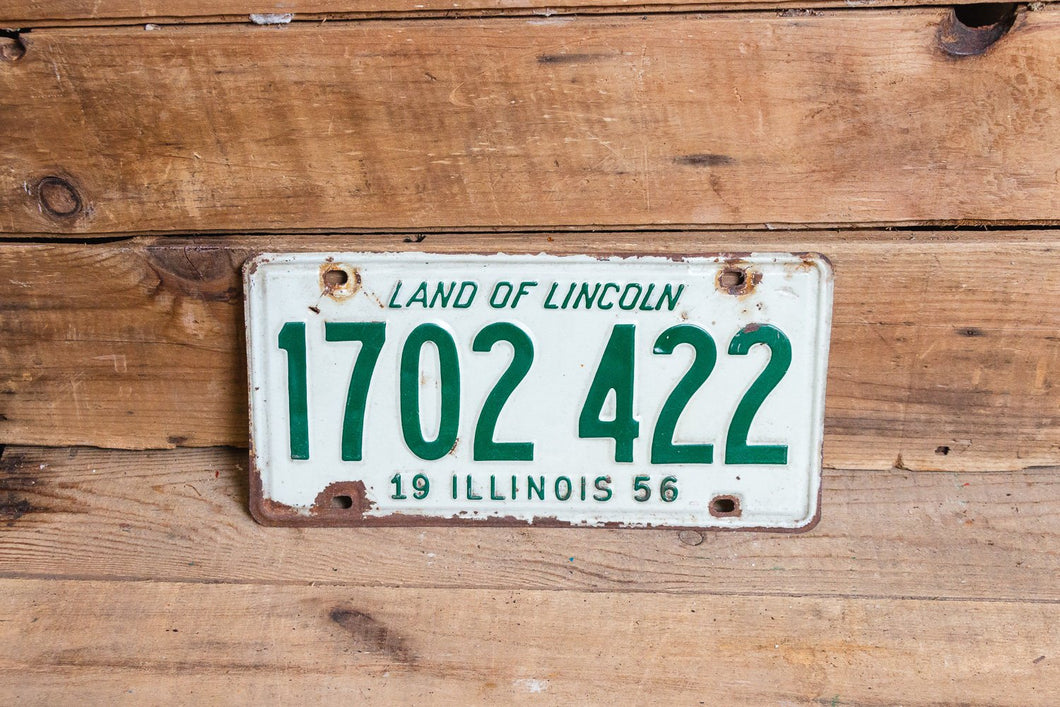 Illinois 1956 Land of Lincoln License Plate Vintage Wall Hanging Decor - Eagle's Eye Finds