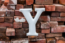 Load image into Gallery viewer, White Letter Y Porcelain Vintage Wall Hanging Decor Initials Name Letter - Eagle&#39;s Eye Finds
