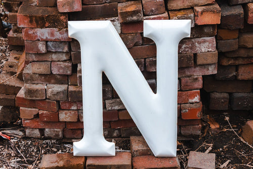 White Letter N Porcelain Vintage Wall Hanging Decor Initials Name Letter - Eagle's Eye Finds