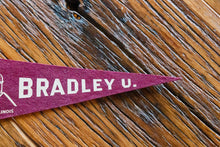 Load image into Gallery viewer, Bradley University Maroon Mini Felt Pennant Vintage College Decor - Eagle&#39;s Eye Finds

