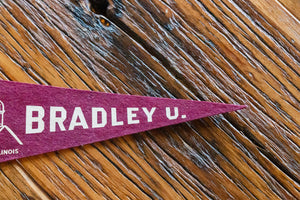 Bradley University Maroon Mini Felt Pennant Vintage College Decor - Eagle's Eye Finds