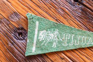 Tijuana Mexico Mini Green Felt Pennant Vintage Wall Decor - Eagle's Eye Finds