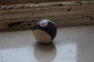 Lucky Number 12 Purple  Vintage Billiard Pool Ball - Eagle's Eye Finds