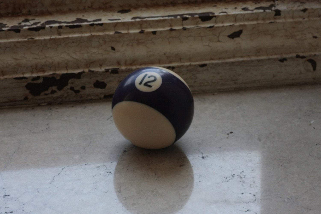Lucky Number 12 Purple  Vintage Billiard Pool Ball - Eagle's Eye Finds