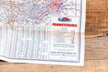 Load image into Gallery viewer, Mobilgas Pennsylvania and Surrounding States Map Vintage Socony-Vacuum Oil Company Road Map - Eagle&#39;s Eye Finds
