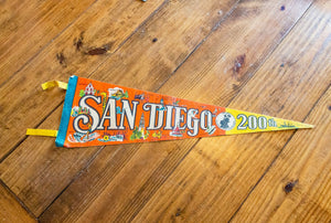 San Diego California Bicentennial Felt Pennant Vintage Wall Decor - Eagle's Eye Finds