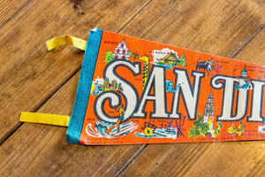 San Diego California Bicentennial Felt Pennant Vintage Wall Decor - Eagle's Eye Finds