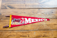 Load image into Gallery viewer, Mexico Red Felt Pennant Vintage Wall Decor - Eagle&#39;s Eye Finds
