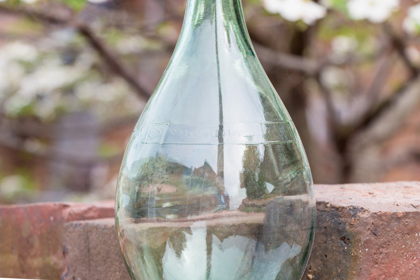 Italian Wine Bottle Vintage Green Glass Decor - Eagle's Eye Finds
