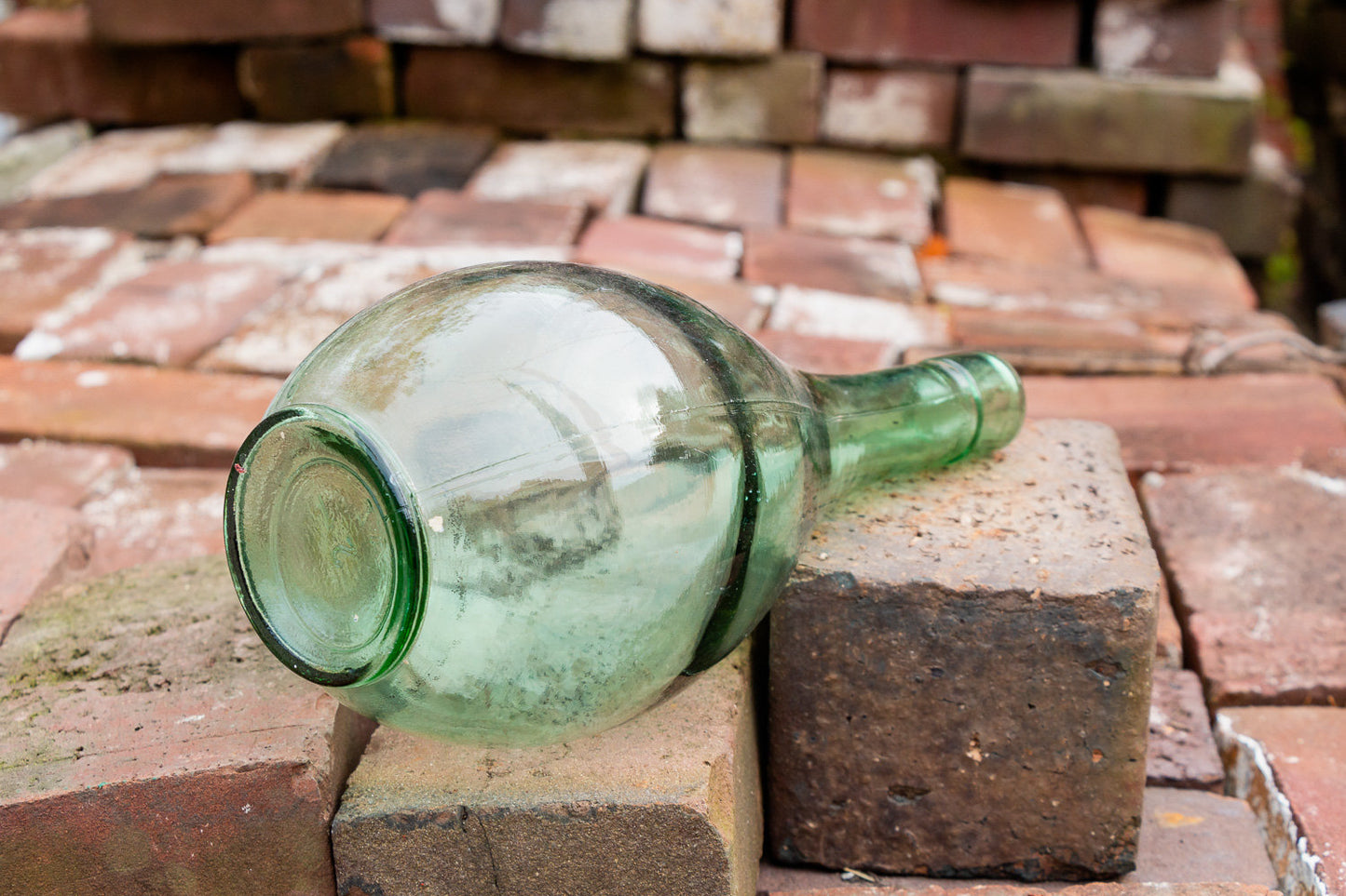 Italian Wine Bottle Vintage Green Glass Decor - Eagle's Eye Finds