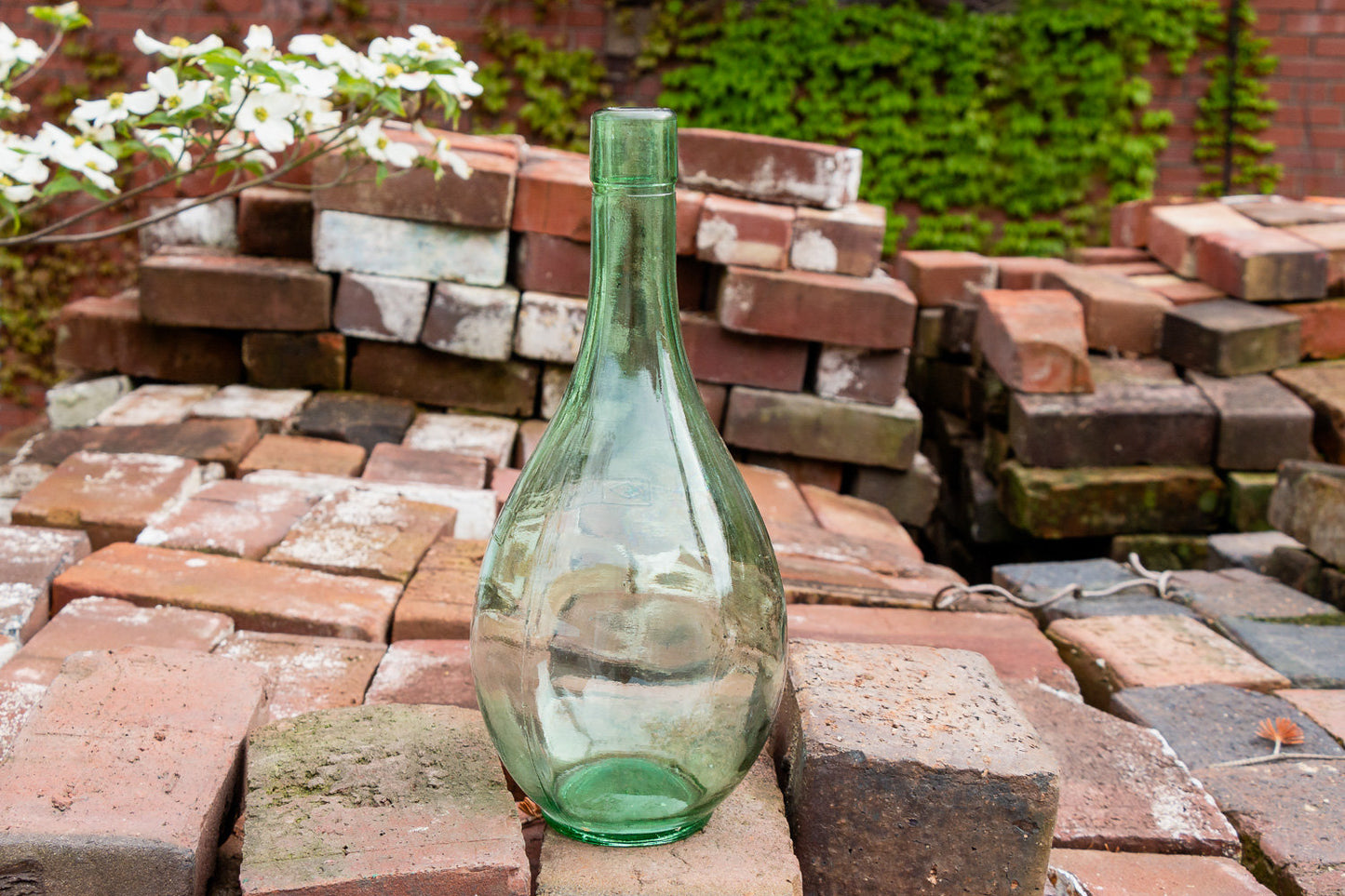 Italian Wine Bottle Vintage Green Glass Decor - Eagle's Eye Finds