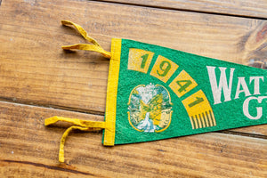 Watkins Glen State Park New York Felt Pennant Green Vintage Wall Decor - Eagle's Eye Finds