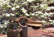 Load image into Gallery viewer, Vintage Cast Iron Pulley Farmhouse Rustic Wood and Metal Decor - Eagle&#39;s Eye Finds
