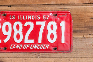 Illinois 1957 Land of Lincoln License Plate Vintage Wall Hanging Decor - Eagle's Eye Finds