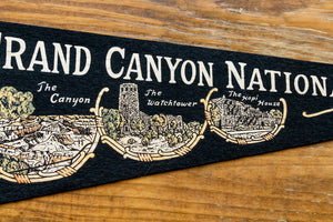 Grand Canyon National Park Black Felt Pennant Vintage Wall Decor - Eagle's Eye Finds