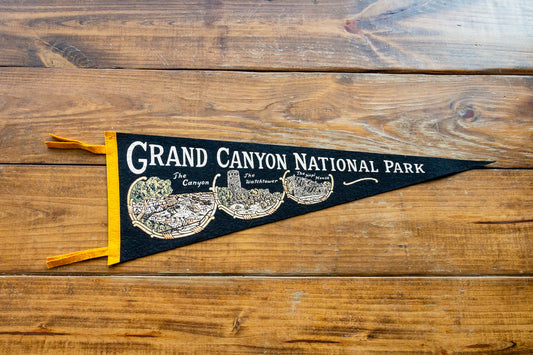 Grand Canyon National Park Black Felt Pennant Vintage Wall Decor - Eagle's Eye Finds