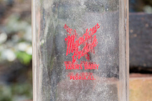 Meadow Brook Farms Dairy Vintage Embossed Glass Half Gallon Milk Bottle From Peoria IL - Eagle's Eye Finds