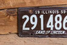 Load image into Gallery viewer, Illinois 1959 Land of Lincoln License Plate Vintage Wall Hanging Decor - Eagle&#39;s Eye Finds
