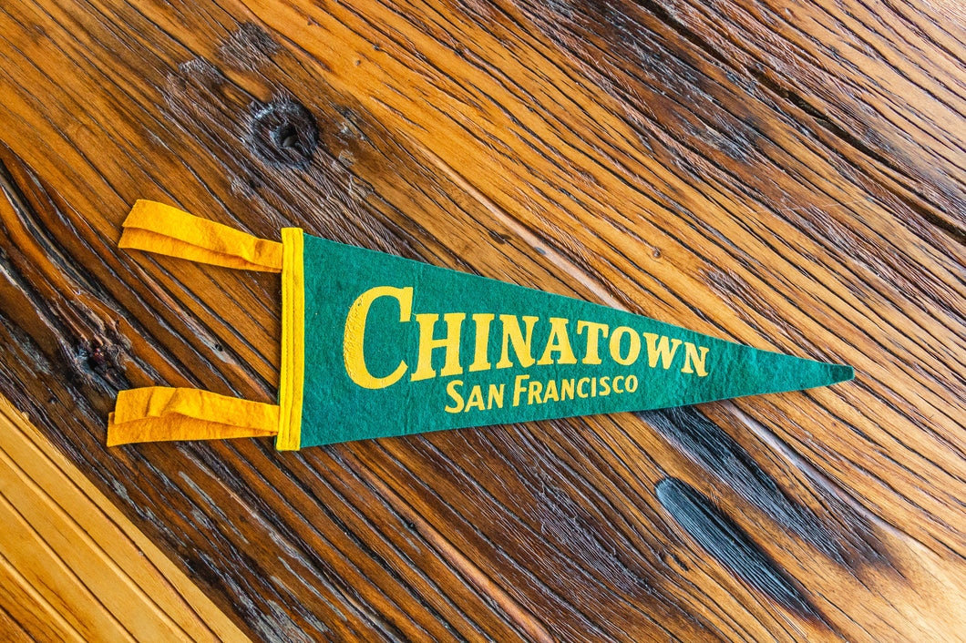 Chinatown San Francisco Felt Pennant Vintage Souvenir Wall Decor - Eagle's Eye Finds