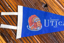 Load image into Gallery viewer, Utica New York Native American Felt Pennant Vintage Wall Decor - Eagle&#39;s Eye Finds
