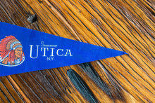 Load image into Gallery viewer, Utica New York Native American Felt Pennant Vintage Wall Decor - Eagle&#39;s Eye Finds
