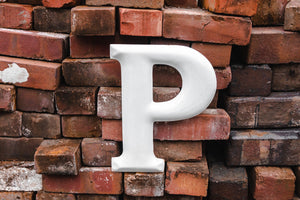 White Letter P Porcelain Vintage Wall Hanging Decor Metal Initials Name Letter - Eagle's Eye Finds