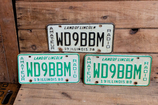 Illinois HAM Radio 1980 License Plate Amateur Hobby Vintage Wall Hanging Decor - Eagle's Eye Finds