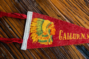 Gallup New Mexico Native American Felt Pennant Vintage Wall Decor - Eagle's Eye Finds