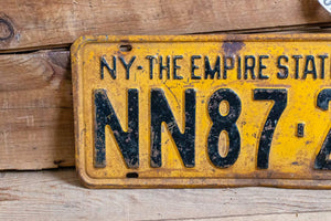 1955 New York Empire State Vintage License Plate with AAA Auto Club Topper - Eagle's Eye Finds