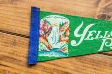 Load image into Gallery viewer, Yellowstone National Park Green Felt Pennant Vintage Wall Hanging Decor - Eagle&#39;s Eye Finds

