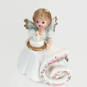 6th Birthday Josef Originals Angel Figurine Vintage Ceramic Six Year Old Gift - Eagle's Eye Finds