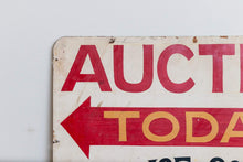 Load image into Gallery viewer, Auction Painted Metal Sign Vintage Boho Decor Colonel Joe Cotton - Eagle&#39;s Eye Finds
