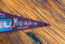 Load image into Gallery viewer, Niagara Falls Maroon Felt Pennant Vintage Travel Wall Decor - Eagle&#39;s Eye Finds
