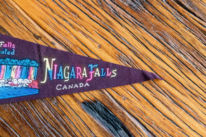 Niagara Falls Maroon Felt Pennant Vintage Travel Wall Decor - Eagle's Eye Finds