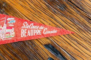 Ste. Anne de Beaupre Red Felt Pennant Vintage Wall Decor - Eagle's Eye Finds