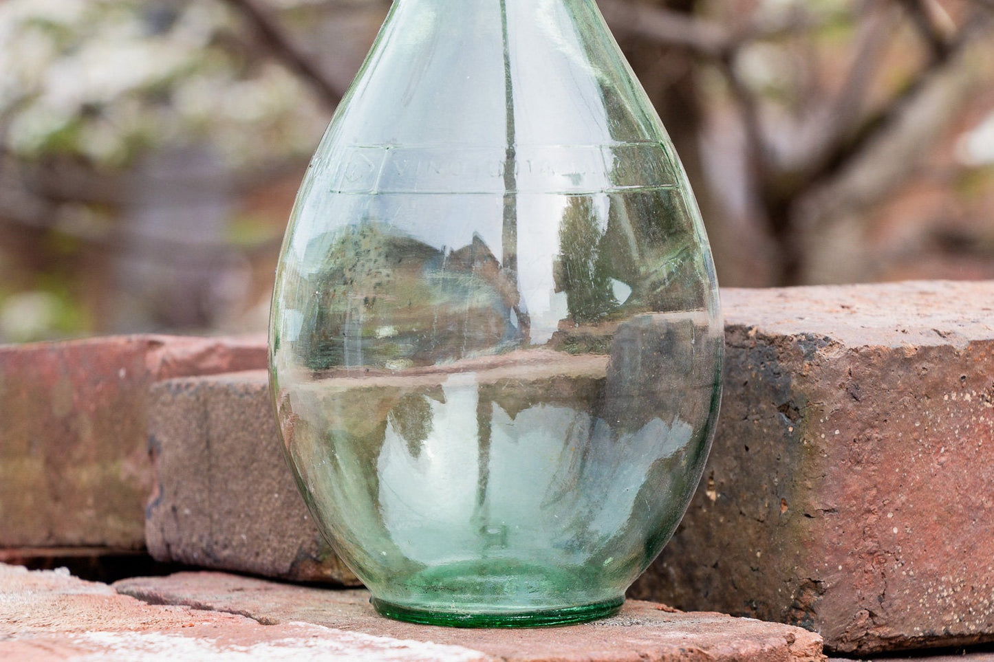Italian Wine Bottle Vintage Green Glass Decor - Eagle's Eye Finds