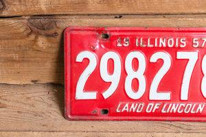 Illinois 1957 Land of Lincoln License Plate Vintage Wall Hanging Decor - Eagle's Eye Finds