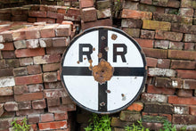 Load image into Gallery viewer, Railroad Crossing Sign Vintage Porcelain Signage - Eagle&#39;s Eye Finds
