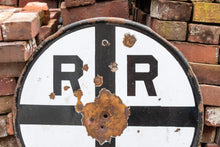 Load image into Gallery viewer, Railroad Crossing Sign Vintage Porcelain Signage - Eagle&#39;s Eye Finds
