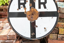 Load image into Gallery viewer, Railroad Crossing Sign Vintage Porcelain Signage - Eagle&#39;s Eye Finds
